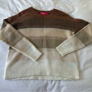 Lilly Pulitzer Striped Brown and Cream Women's Sweater